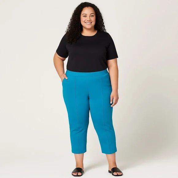Isaac Mizrahi Live! 24/7 Stretch‎ Pin Tuck Pants - Picture 1 of 5